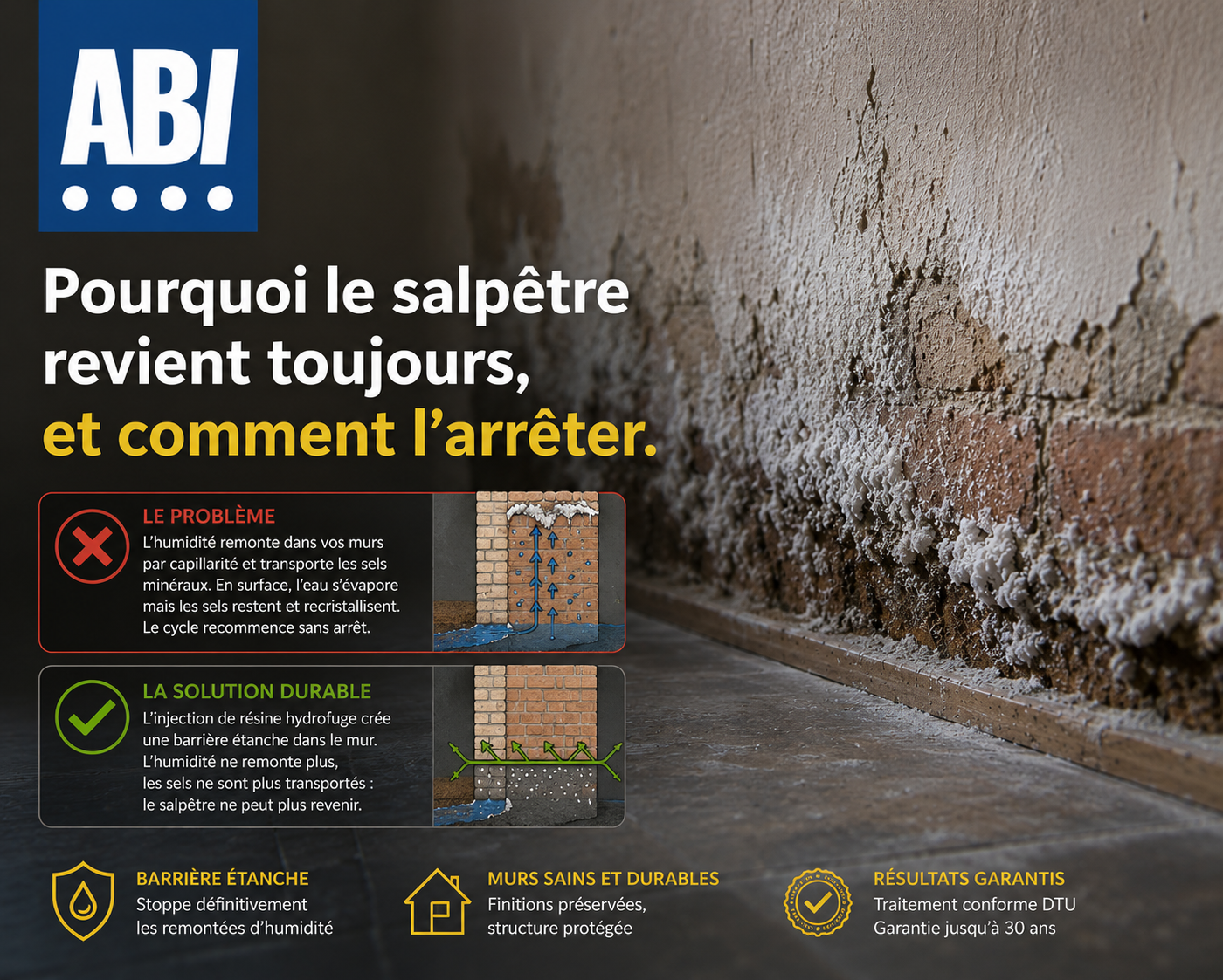 Pourquoi le salpêtre revient toujours, et comment l'arrêter